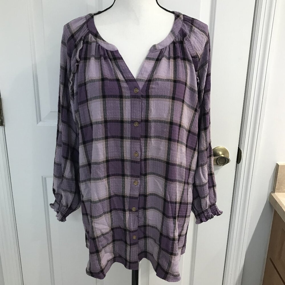Cato Women's Plaid Top XL